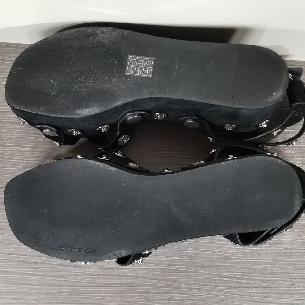 Alexander Wang Sandrah Studded Platform Sandal Black Suede Womens Size 10.5/40.5 - Picture 11 of 12